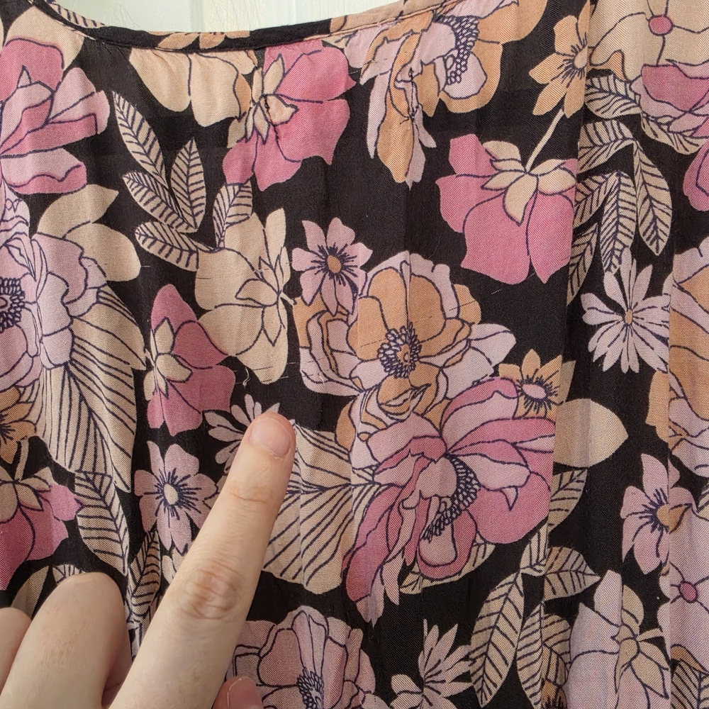 Natural Life Bella Floral Maxi Dress Tiered Ruffle Pink Floral Size Small - Picture 10 of 10